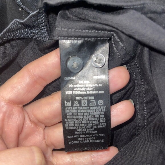 Ted Baker Endurance Dress Shirt Mens 15.5 32/33 Black Long Sleeve Button Down - Picture 5 of 5